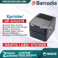 Gambar PRINTER BARCODE THERMAL / LABEL PRINTER XPRINTER XP-4601B BLUETOOTH A6 HITAM dari Barcodia Kota Administrasi Jakarta Pusat 1 Tokopedia