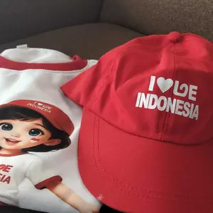 FreeTopi - Setelan Anak Perempuan Polkadot Kemerdekaan HUT RI Merah Putih Usia 2 - 9 Tahun