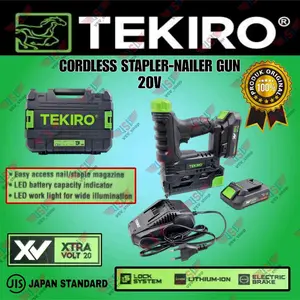 TEKIRO Stapler Nailer Gun Cordless Mesin Paku Staples tembak XV20V