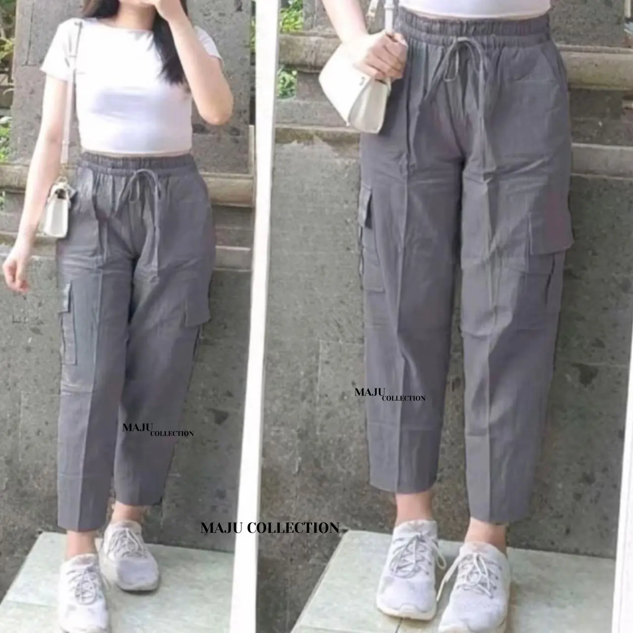 Celana Kulot Wanita 7/9 Cargo Kekinian Bahan Linen Cringkel Premium Nyaman Dipakai Panjang Standar Baggy Terbaru