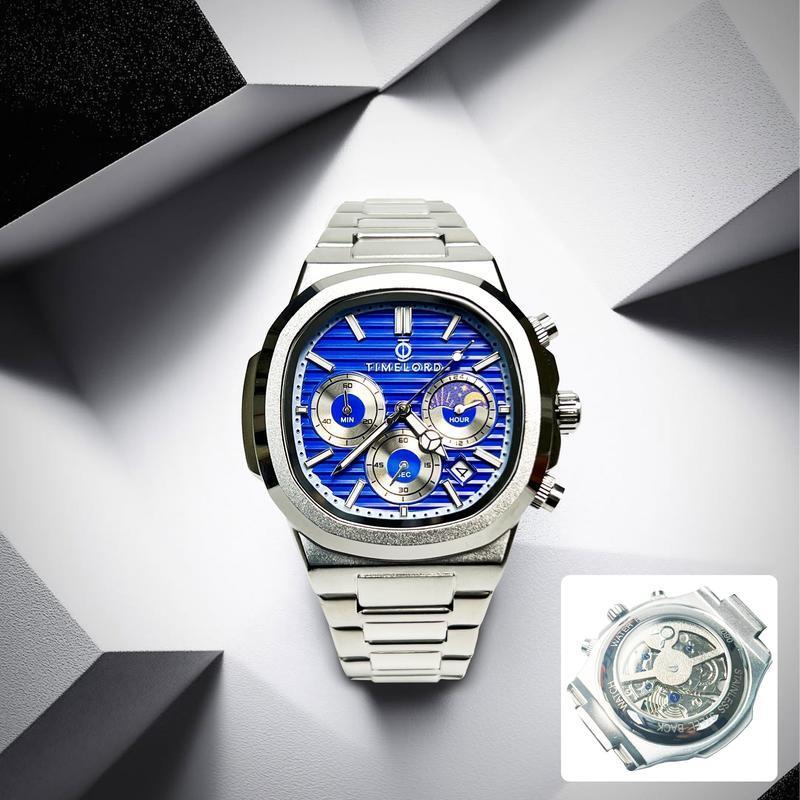 TIMELORD 2090 Jam Tangan Pria Crono Aktif fitur lengkap Watches Stainless Steel Anti Air dengan Kaca Kristal Safir 4
