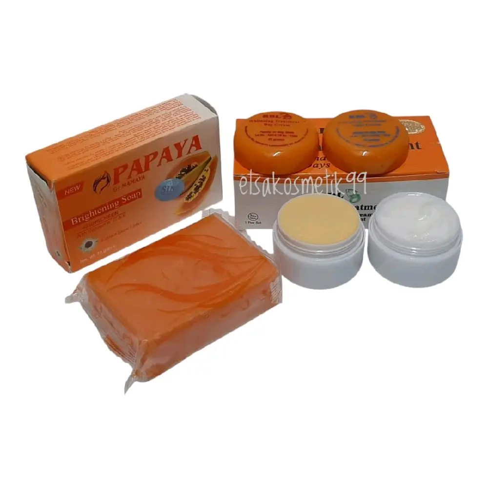 Paket Sabun Papaya Mamaya BPOM 70gr dan Cream Siang dan Malam untuk Perawatan Wajah