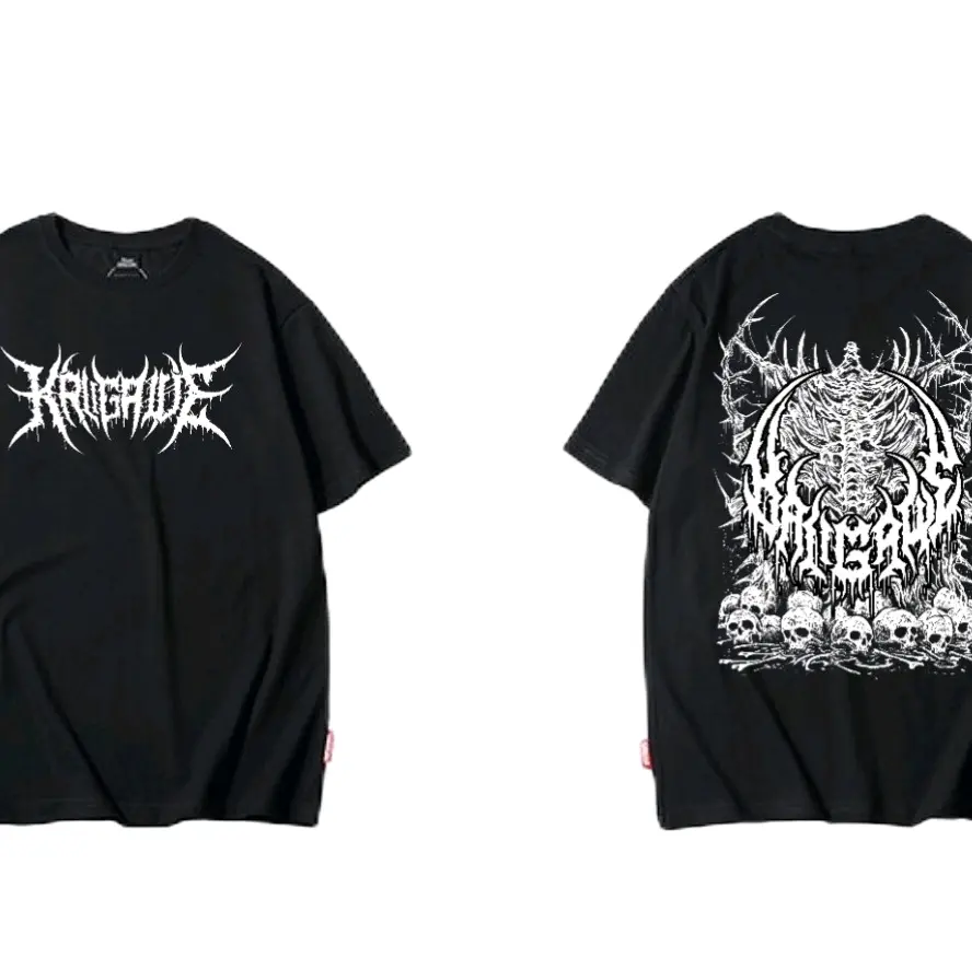 kaos metal kaligawe sablon plastisol over size