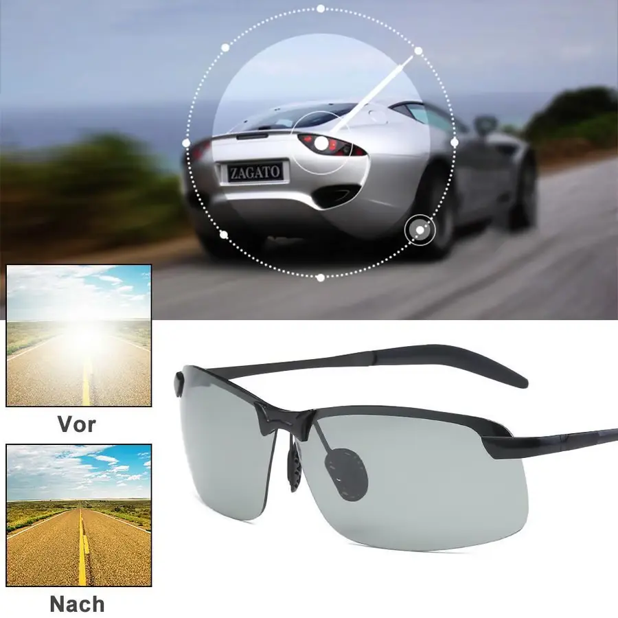 Automatic Discoloration Polarized Glasses for driving, running, fishing, cycling or other outdoor activities.