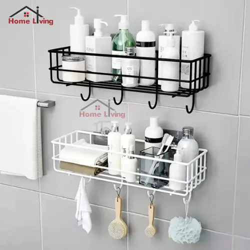 HL Rak Persegi Kamar Mandi Tempel Dinding Rak Dapur Tanpa Bor Rak Sabun Shampoo Kamar Mandi