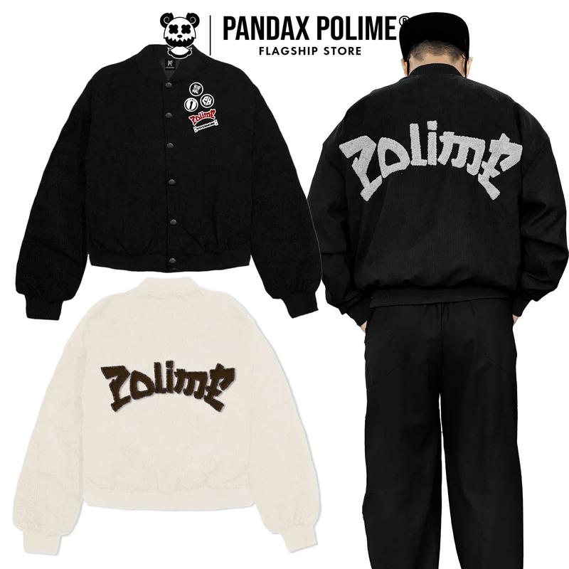  ĐỘC QUYỀN TIKTOK SHOP áo khoác varsity nhung tăm bomber nam nữ choàng dạ local brand form rộng bóng chày cặp đôi unisex oversize dày dặn Pandax Polime Jacket Menswear 