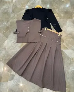 Melody Set 3 In 1 Terbaru Stelan Rok Wanita Bahan Woll Premium udah free innernya