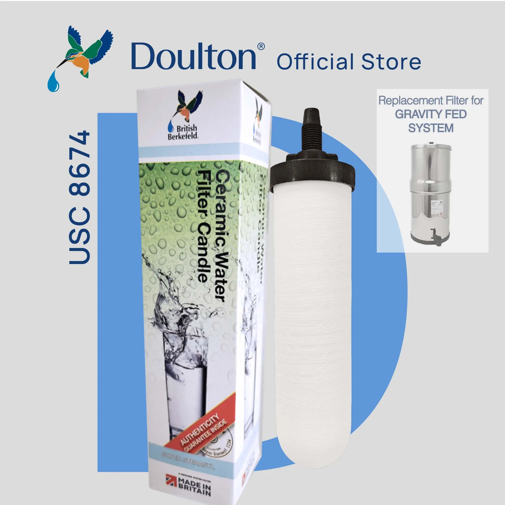 Doulton Ultra Sterasyl / ATC Super Sterasyl 8674 ceramic filter candle for Gravity fed system
