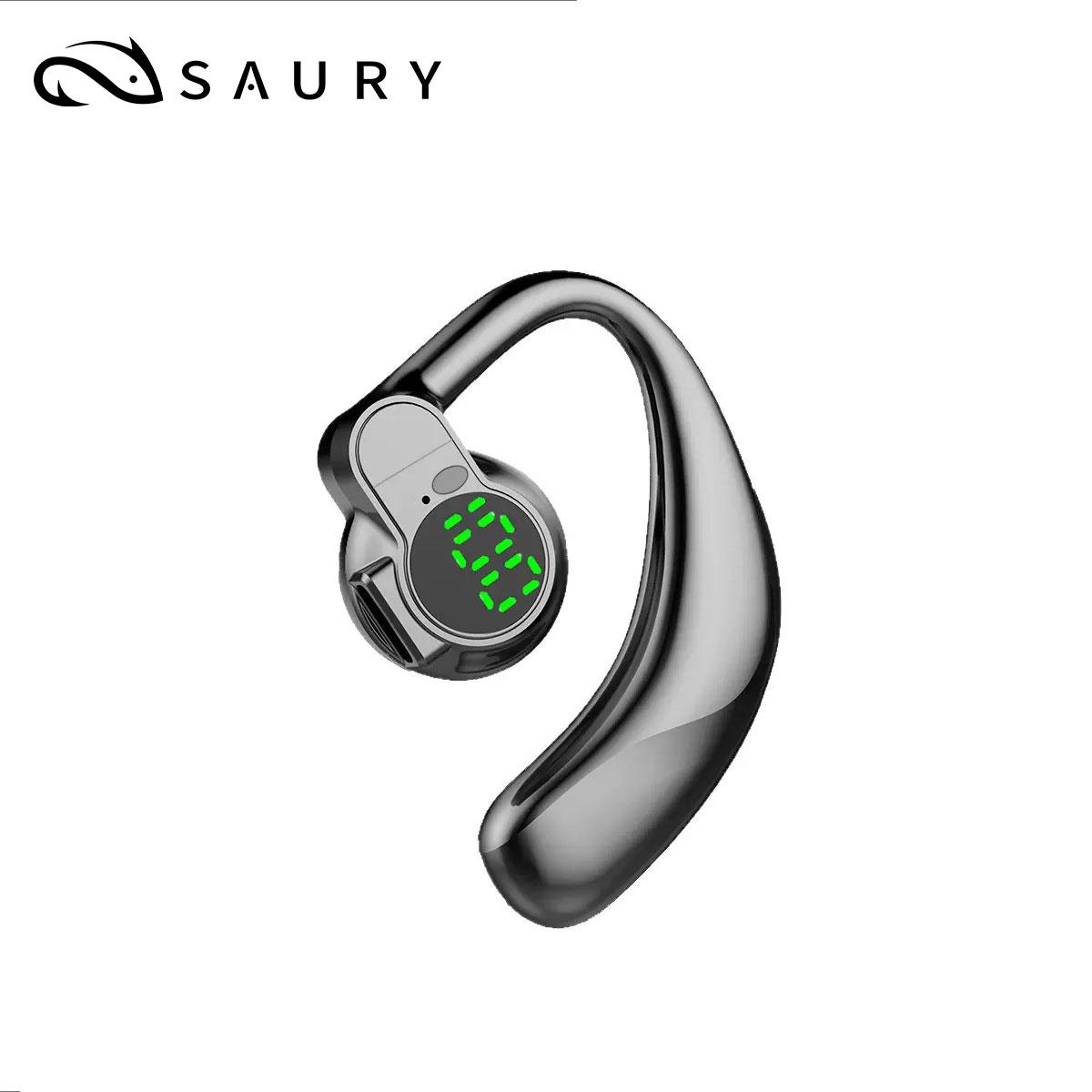 Saury D1 Bone Conduction Wireless Headphones 180 Degree Rotatable Bluetooth Handsfree Ear Hooks Noise Canceling Earphones with Microphone