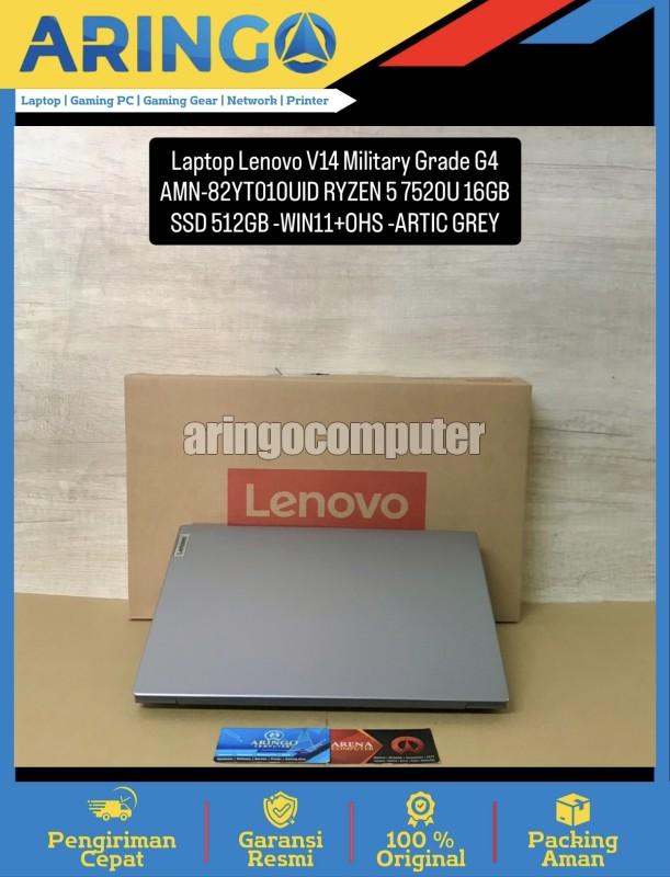 Gambar Lenovo V14 Military Grade G4 AMN-82YT010UID RYZEN 5 7520U 16GB -SSD 512GB -WIN11+OHS -ARTIC GREY dari Aringo Computer Samarinda Kota Samarinda Tokopedia