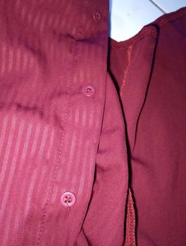 Product Review of Wispie Girl Boss Fitted Shirt | Kemeja kerja wanita fit garis stripe karet Lembut pink hijau biru from f**y 3