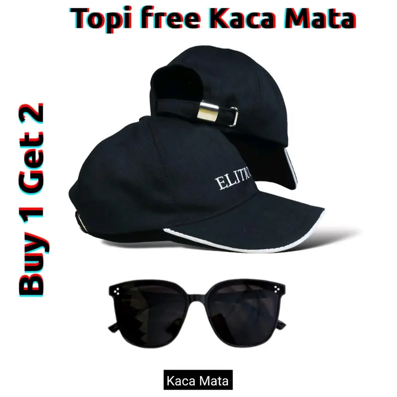 Topi Hitam Free Kaca Mata 0