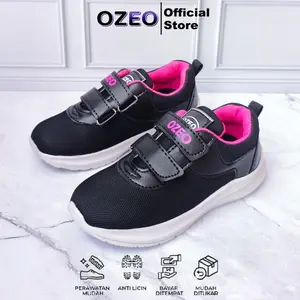 OZEO - Sepatu Sekolah Velcro Anak TK SD SMP Sepatu Perekat anak Pria & Wanita 28-37