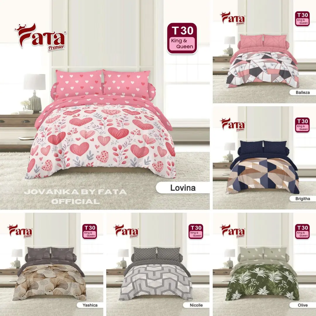 FATA - Bedcover Set Lengkap Modern uk.180x200/160x200 Tinggi 30cm