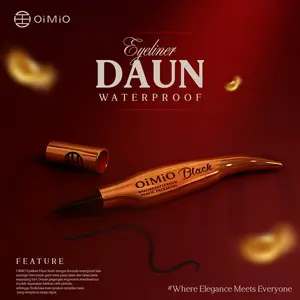 OiMiO Eyeliner Daun Black Waterproof Longlasting dengan Brush Lembut Garis Tegas & Tahan Air Sudah BPOM Make Up Lebaran