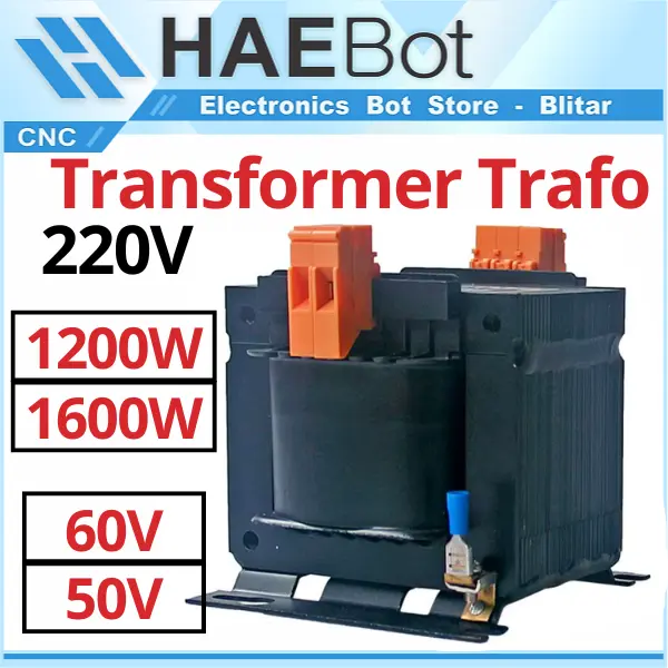 [HAEBOT] Travo Trafo Mesin Step Down Transformer 220V 50V 60V 1200VA 1600VA 1200W CNC Router Power Supply 20A 25A DC PSU 220 VAC CNC Pencatu Catu Daya Elektronika Besar Listrik Murni Tembaga