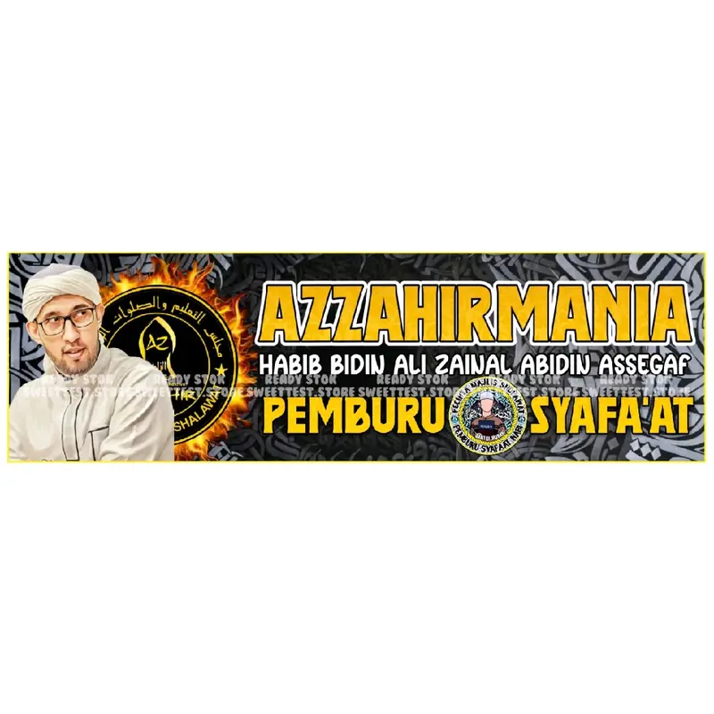 READY STOK + BANNER SHOLAWAT, BANNER MMT MAJLIS SHOLAWAT, BANER PECINTA SHOLAWAT, BANNER AZ ZAHIR MANIA FULL PRINTING, MINI BANNER MAFIA SHOLAWAT, DESAIN LOGO SYEKHERMANIA, BANNER SEKAR LANGIT, BANNER SMITH BAHAR 2