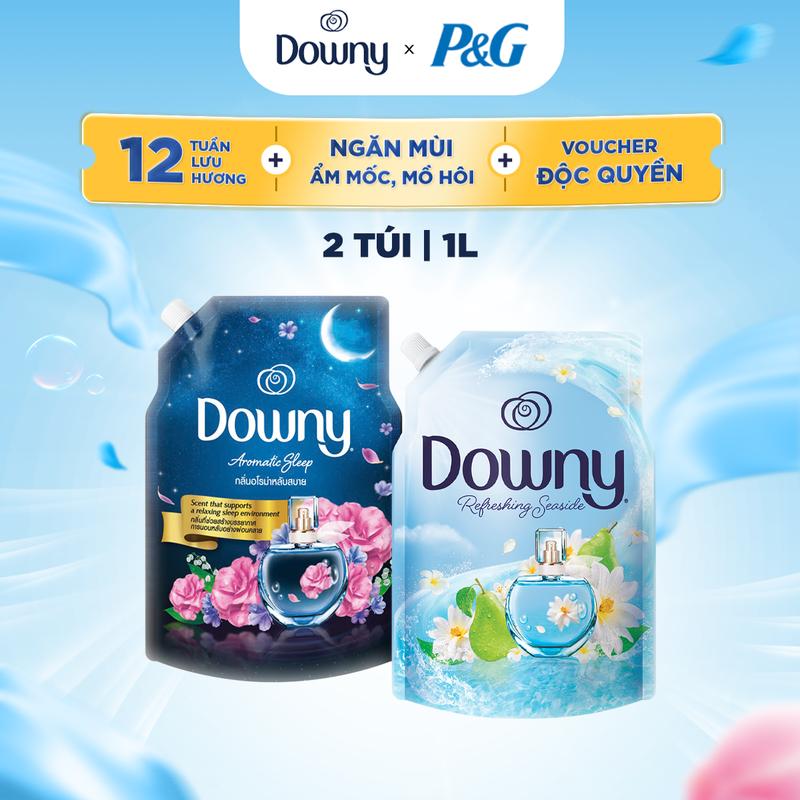 [Mua 1 tặng 1] Nước xả vải Downy Thư thái tặng nước xả vải Bờ biển tươi mát 1L