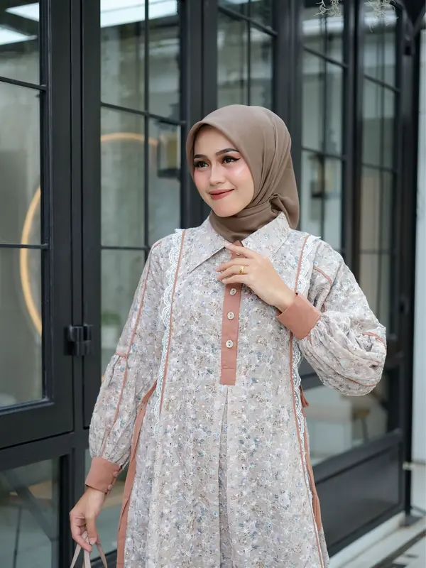 ADINDA & Co- MIDI DRES KATUN BORDIR Gamis Midi terbaru 7