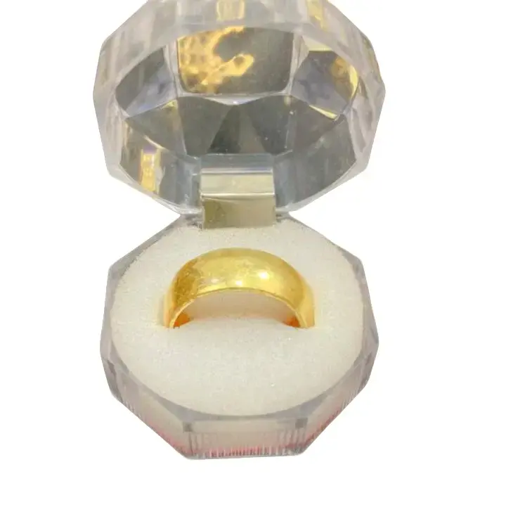 Cincin Motif Polos Lebar Lapis Kristal - Model Terbaru