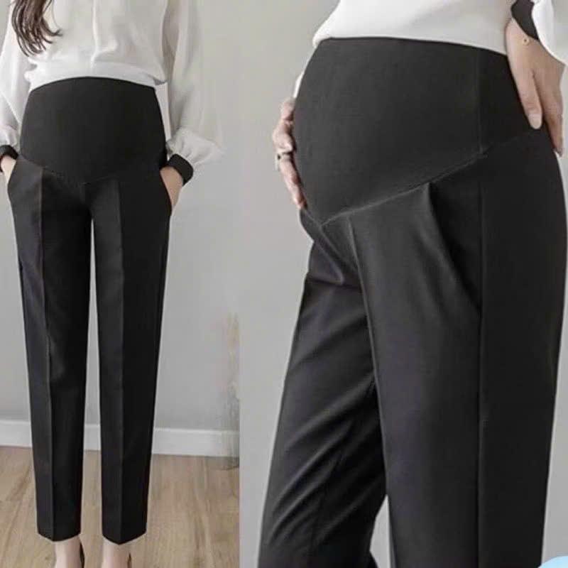 Quần Bầu Baggy Chất Umi Co giãn, đanh mịn, có chun rút điều chỉnh, có túi 2 bên quần ống rộng cho bà bầu quần tây bầu công sở quần baggy cho bà bầu Quần bầu baggy
