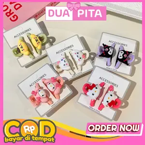 DP307 Jepit Rambut Model Kartun Sanrio Isi 2 Pcs Jepit Rambut Lucu Clips
