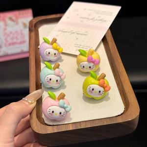 Set 5 Kẹp Tóc Mái Mèo Kitty Hoa Quả Dễ Thương Đáng Yêu keo toc