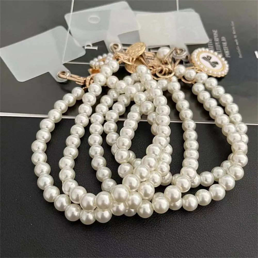 Woman White Anti-lost Cell Phone Bracelet Phone Pendant Hand Rope Mobile Phone Lanyard Short  Lanyard  Lanyard Strap  Wrist Strap