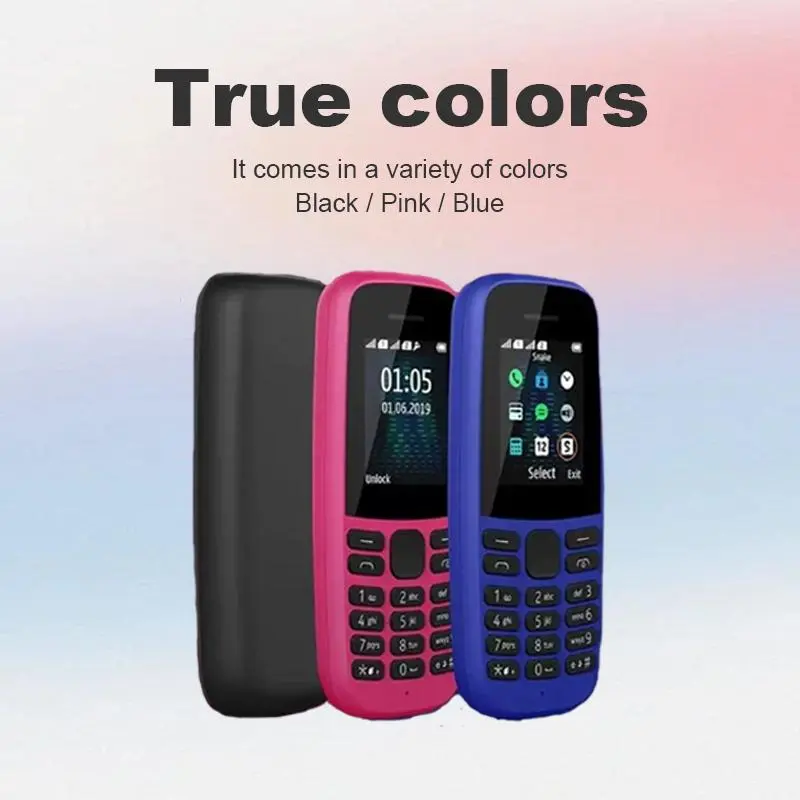 2G mobile phone, 105 features, 2025 new model, keypad phone, data storage, long standby, radio flashlight, multilingual, suitable for students / elderly / outdoor activities.