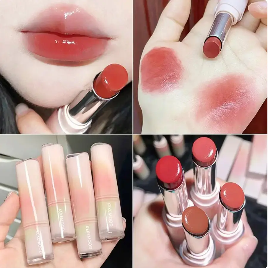 KEKE MOOD Watery Glow Lipstick // KekeMood Lip Balm Water Light Solid // Glossy Watery Lip Glaze Lipstik
