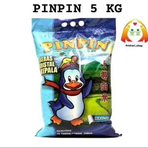 PINPIN 5 kg Beras Kristal Kepala 5 KG Pulen Wangi - Produk Berkualitas Tinggi untuk Kebutuhan Harian Anda Food Rice Bubur Masakan Bahan Porang