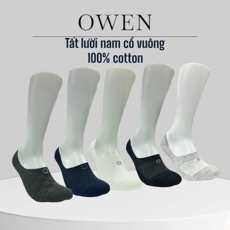  SET GIÁ SỈ- Set 5 đôi 10 đôi tất lười cổ vuông nam Owen 100% cotton khử mùi thoáng chân thấm hút mồ hôi 