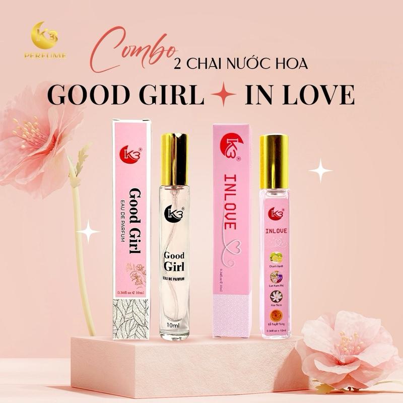 Combo 2 chai nước hoa nữ ( GOOD GIRL + IN LOVE ) 10ml,Quyến Rũ Sang Trọng.