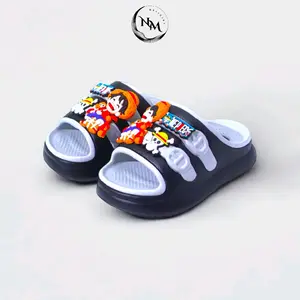 Sandal Selop jelly Anak Unisex Empuk Kekinian Karakter One Piece Luffy Bahan EVA Super Ringan Nyaman Anti Selip Desain Slip-on Size 24-35 Fashion Kaki