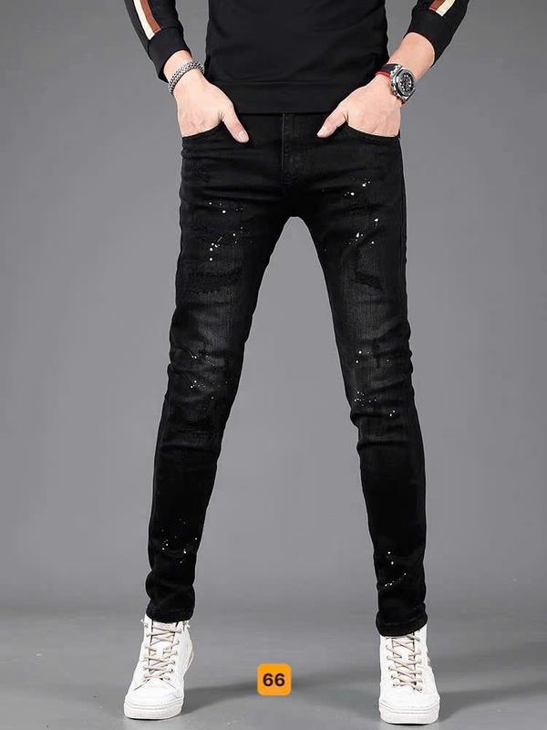 Quần jean nam dài đen rách vải sơn chất liệu denim cao cấp - Diễm Nhi Store Ms66