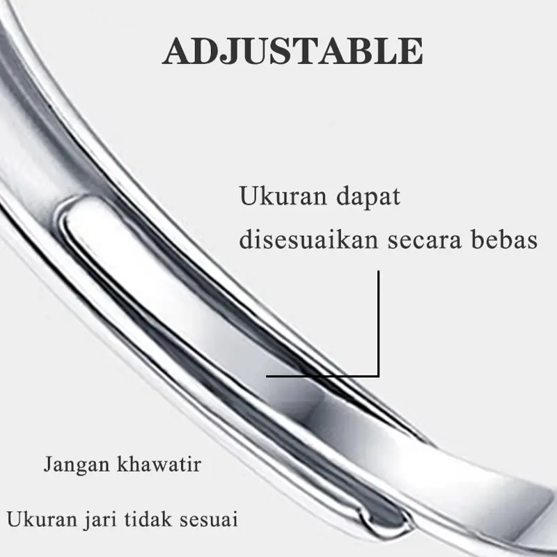 COD Cincin berlian bercabang enam aksesori aanita  cincin wanita titanium Y22  Adjustable hadiah nikahan 1 karat 8