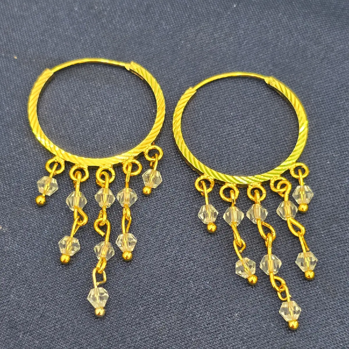Loop Earrings Emas Korea With Stones Anting