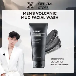 【WILLIE SALIM Eksklusif】UrbanX MEN'S Volcanic Mud Facial Wash 100g Facial-Cleansing Oil-Control Brightening Face Wash Wajah Bersih dan Cerah - Muka Hitam Kotoran