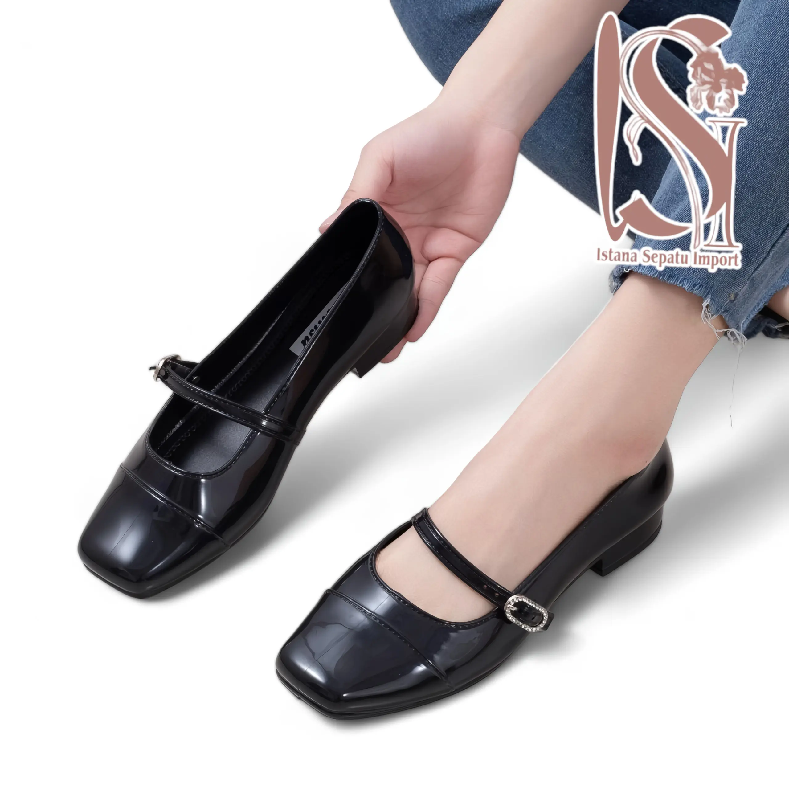 Sepatu Wanita HEELS DOCMART PANTOFEL / Sepatu Jelly Glossy Wanita Karet Shoes High