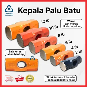 Kepala Palu Batu Godam Baja Tebal 2lb 4lb 6lb 8lb 10lb 12lb / Sledge Hammer Head untuk Pecah Batu Beton