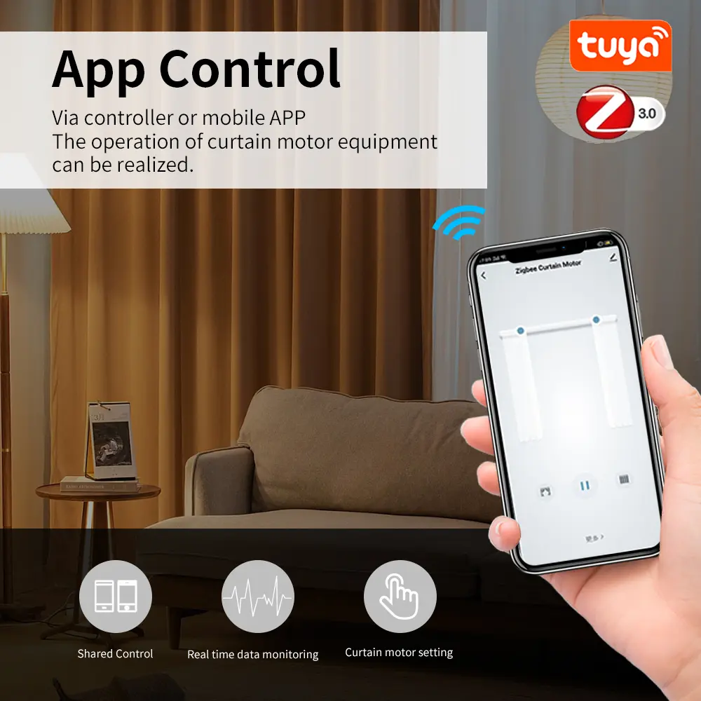 Smart Tuya Wifi/Zigbee Electric Curtain Shutter Motor with RF Remote 22 ...