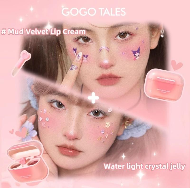 GOGOTALES double lip glaze mirror water gloss lip gloss lip mud nude color lipstick lip gloss is not easy to fade and does not stick to the cup GT621 7