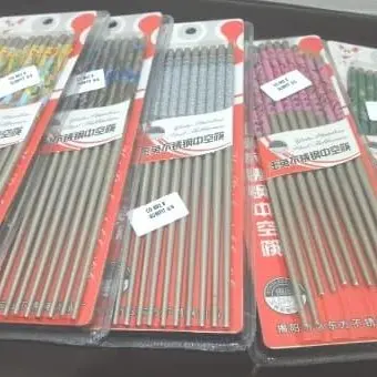 Home Line Sumpit Stainless Steel Aneka Motif 5 Pasang 10 Pieces 1 pack