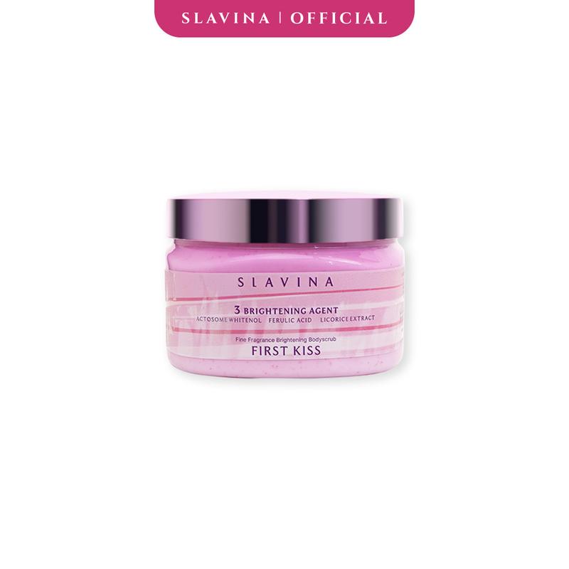 SLAVINA Organic Rice Body Scrub First Kiss | scrub badan untuk menghilangkan bekas luka 6