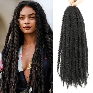 Black Star Afro Kinky Twist Crochet Braid Marley Braid Hair 18inch