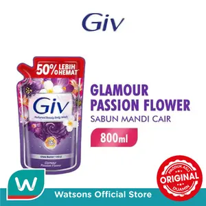 Giv Beauty Liquid Bodywash Ungu Passion Flowers & Sweet Berry Pouch 800ml