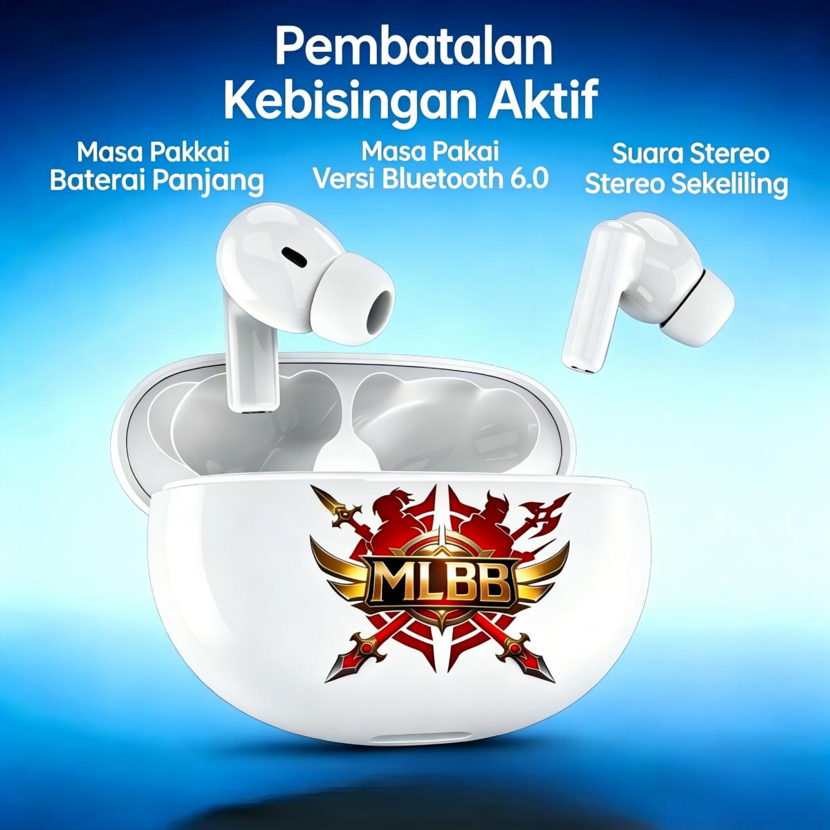 GreatwallMLBBAI TranslationTWSNirkabelEarphone BluetoothHandsfree, Bluetooth 5.3, IPX5, Mikrofon Bawaan, efek suara HIFI, cocok untuk olahraga, Smart Touch, kompatibel dengan ponsel dan tablet, dll. Wireless Headset