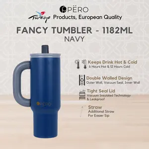 [KOKO PANCI PO 30 HARI] Pero Fancy Tumbler Permos 1182 ML With Handle / Botol Minum Tumbler Vakun Anti Panas dan Dingin 1182 ML verb2
