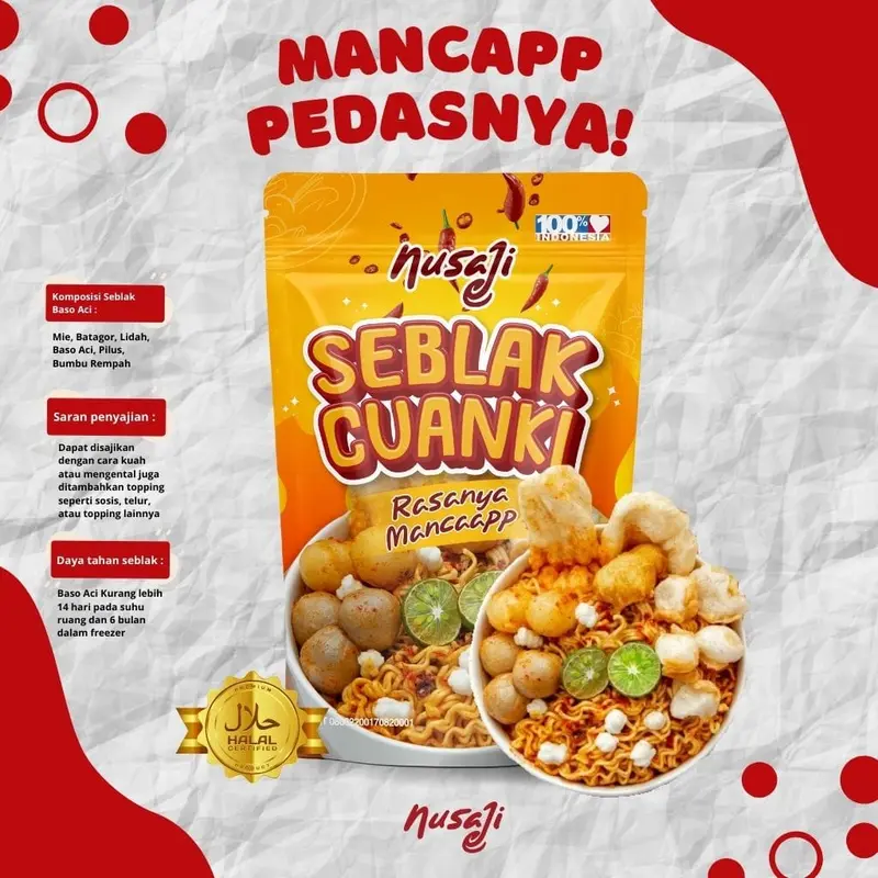Nusaji Seblak Cuanki 225 Gr Makanan Instan Food Kuah - Shop
