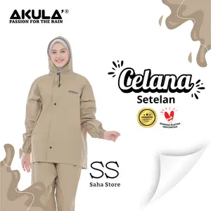 AKULA Jas Hujan Raincoat Pria & Wanita Anti Rembes Setelan Mocca
